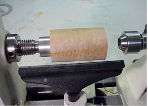 Beal Turning Treen Blank on Mandrel